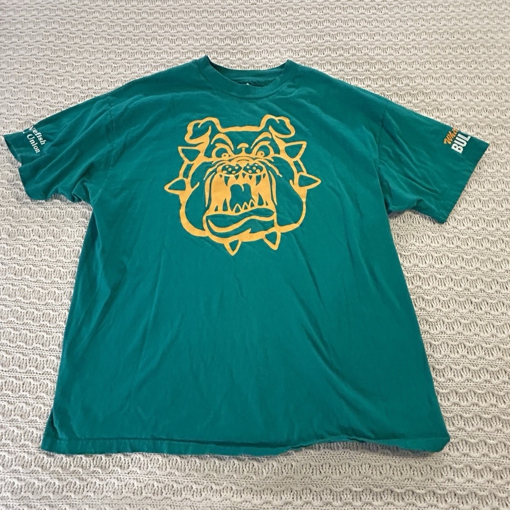 Vintage Whitefish Montana Bulldogs Single Stitch Green Mens XL‎ Hanes Tee Shirt